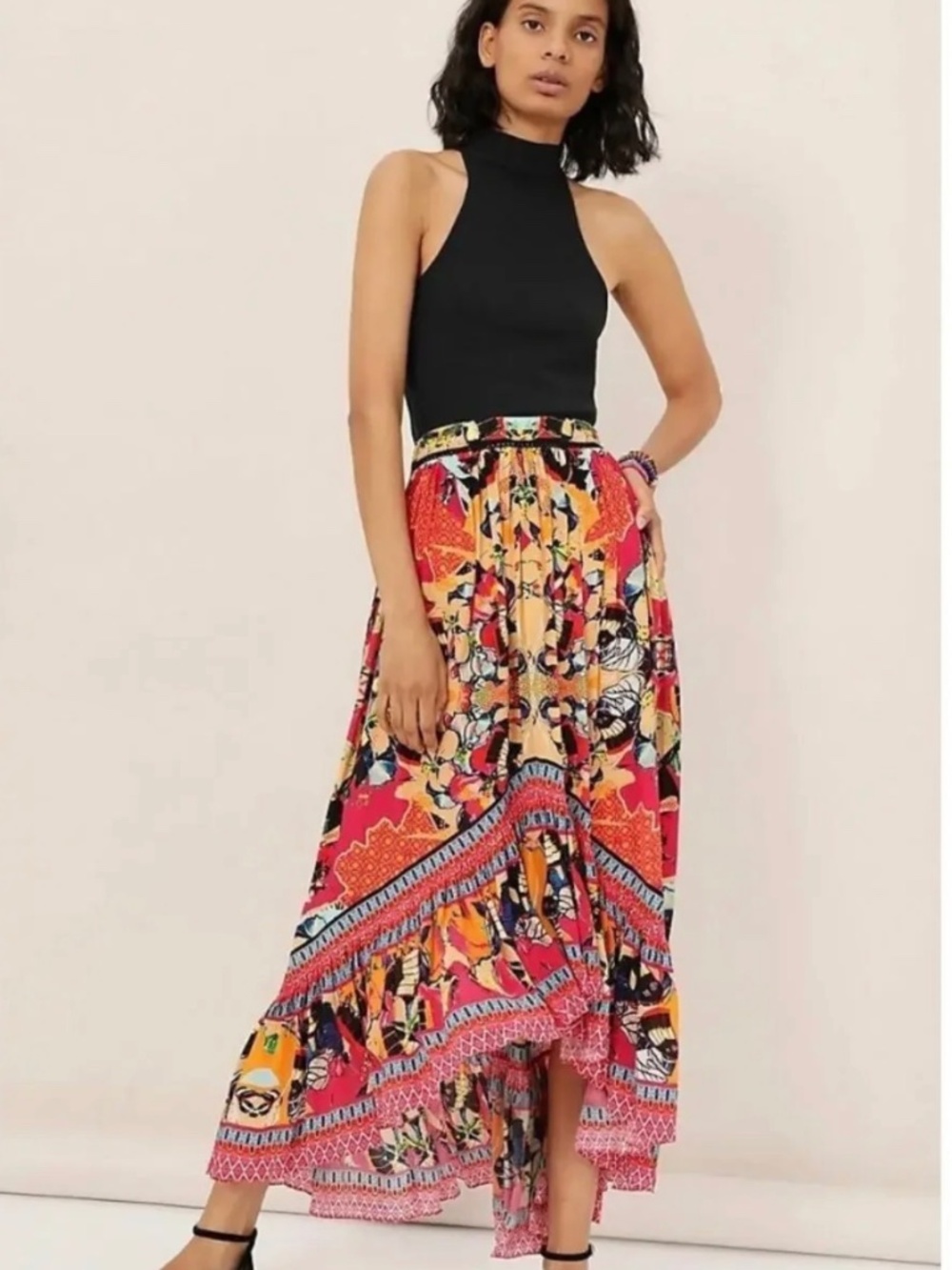 BHANUNI By Jyoti Anthropologie Christia High low Maxi Skirt Size 4 NWT